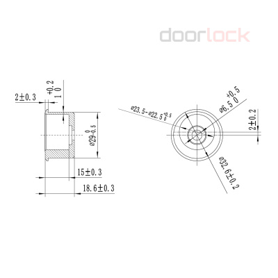 Эксцентрик DOORLOCK E24/29 для регулирования прижима двери, внешний диаметр 29 мм, внутренний диаметр 24 мм