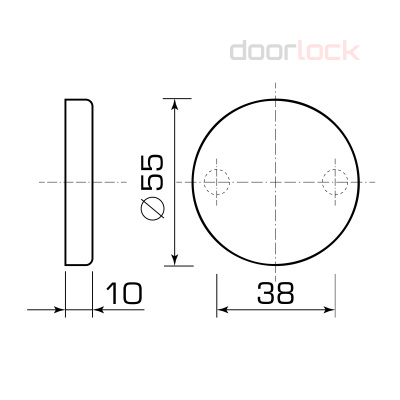 Розетка глухая DOORLOCK R55 UG Rt (нержавеющая сталь)