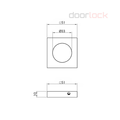 Квадратная накладка DOORLOCK SY (пара) OLV-151